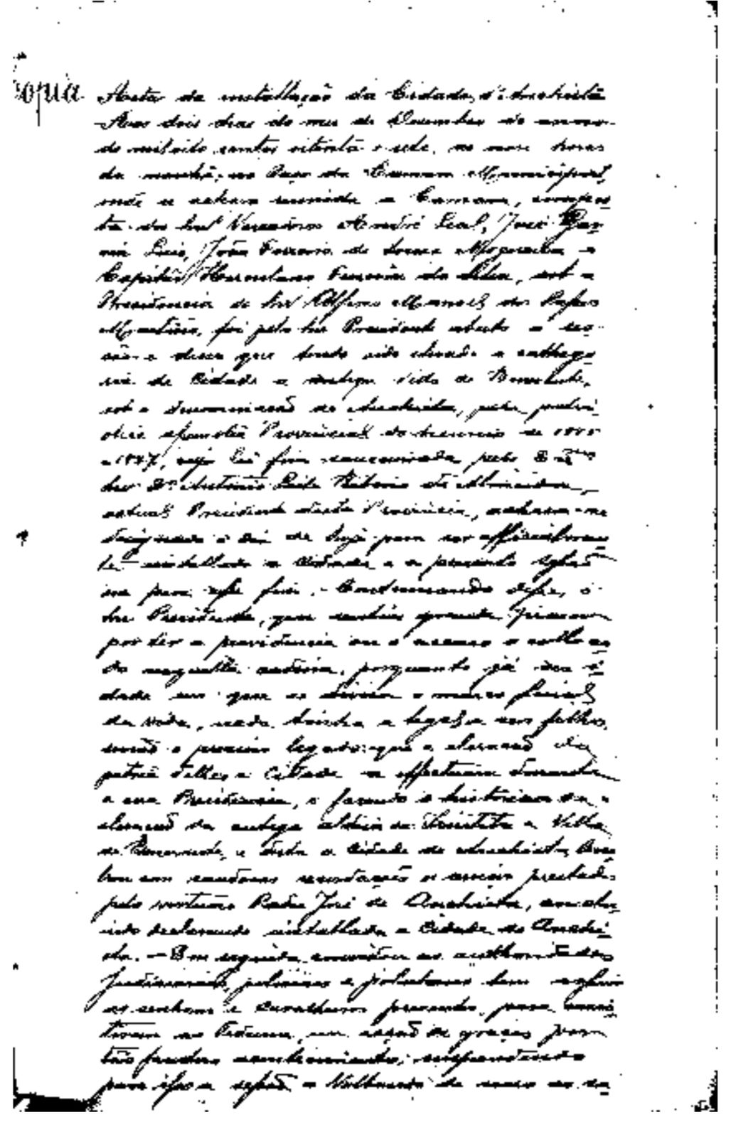 Ata da Elevação da Cidade de Anchieta, 2 de
dezembro de 1887. Paleografada por Ivan Petri
Florentino. 2 de agosto de 2021.