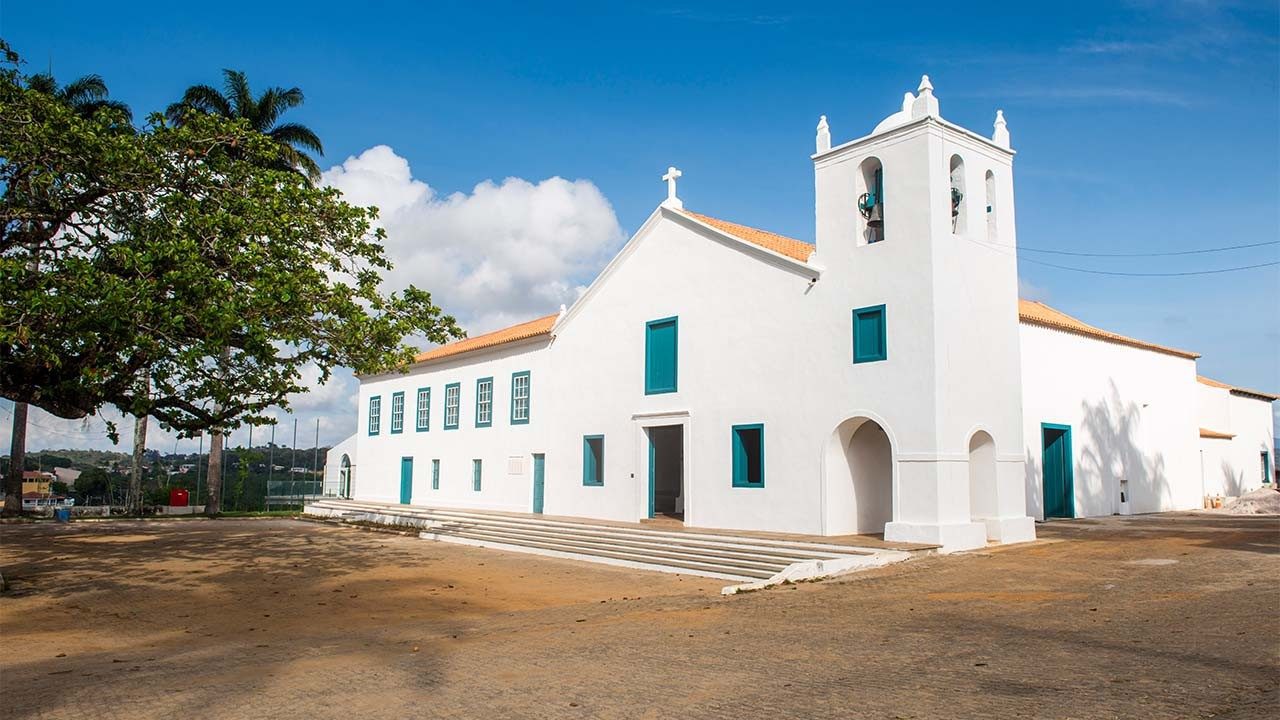 Fachada principal do Santuário Nacional de São José de Anchieta em Anchieta, ES