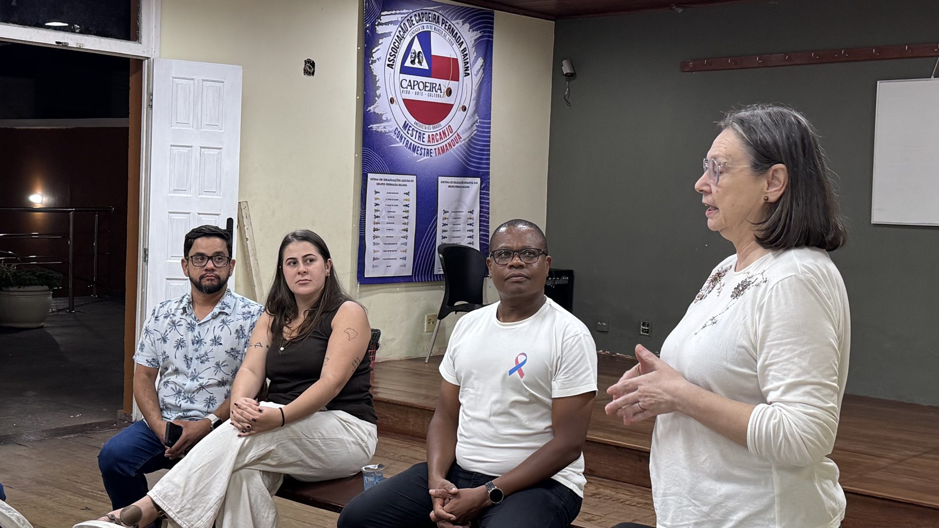 Maria José dos Santos Cunha, historiadora e diretora do Instituto Reritiba, durante a reunião de acompanhamento dos editais da PNAB em Anchieta