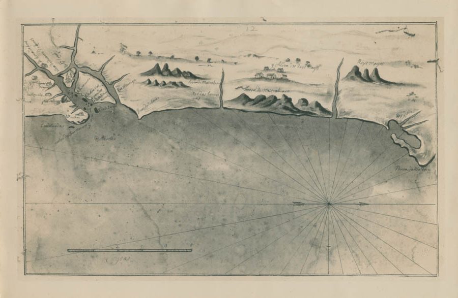 Mapa da Capitania do Espírito Santo, registro fotográfico do acervo Mário Aristides Freire, Biblioteca Central da Ufes.